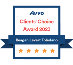 Avvo Clients' Choice Award 2023 Reagan Levert Toledano 5 Star